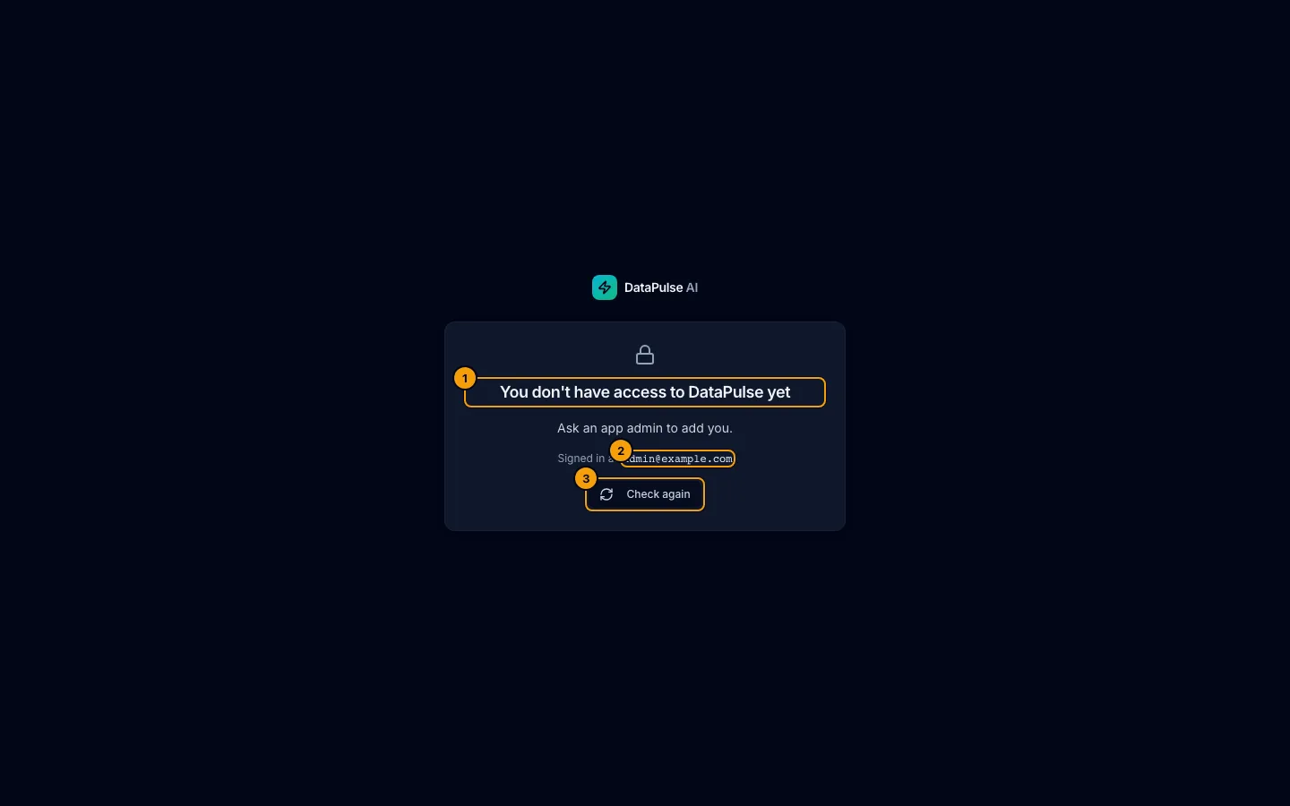 The no-access screen